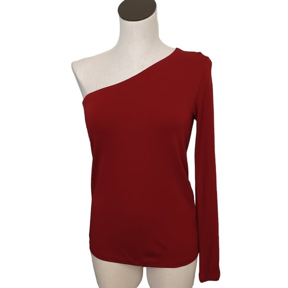Theory Tops - Theory NEW One Shoulder Long Sleeve Lefft Top Size Medium